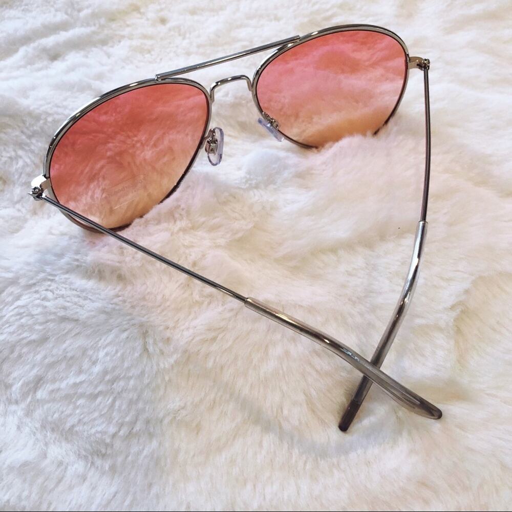 Rosalia Light Pink Full Rim Aviator Sunglasses - Picture 8 of 9